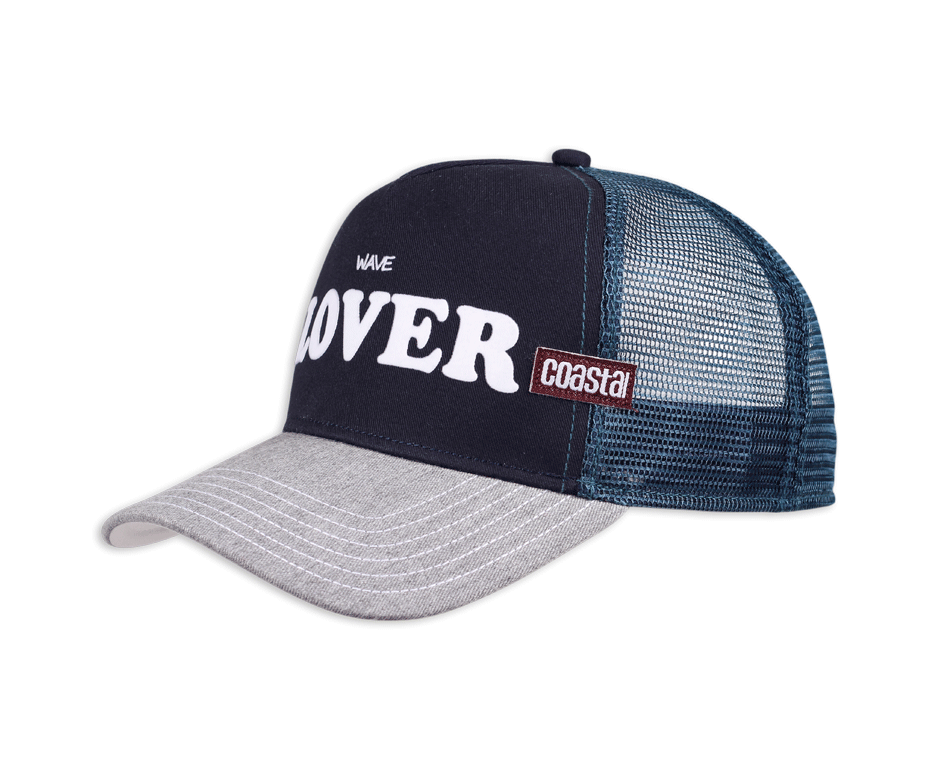 COASTAL Trucker azul marino visera curva gris wave lover - intershopgc - Tienda de gorras online - Maspalomas