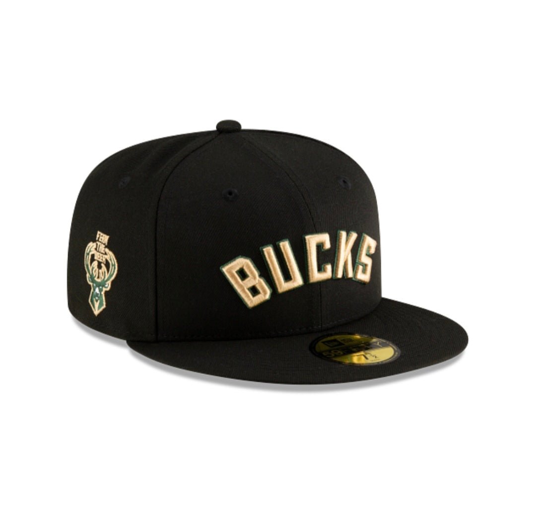 Gorra New Era 59FIFTY Milwaukee Bucks negra stmnt - intershopgc