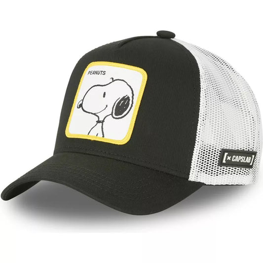 Snoopy sonriendo gorra negra trucker DO2