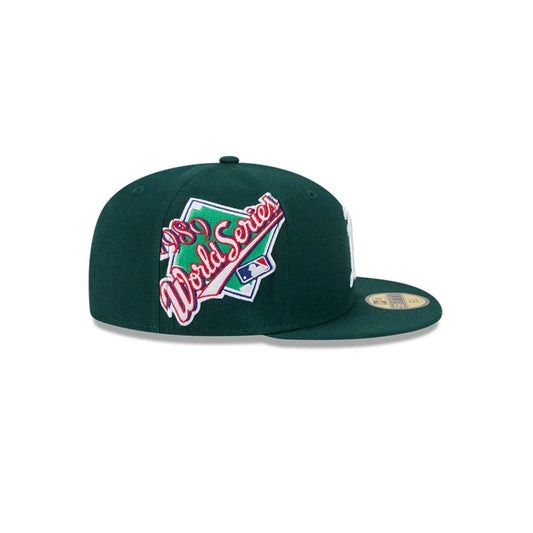 Gorra verde 59fifty Oakland Athletics patch side - Mundogorrasgc