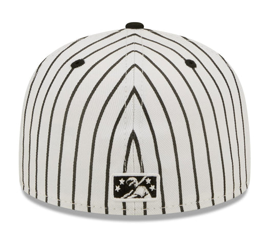 Gorra 59FIFTY Durham Bulls – Black Sox MILB blanca rayada