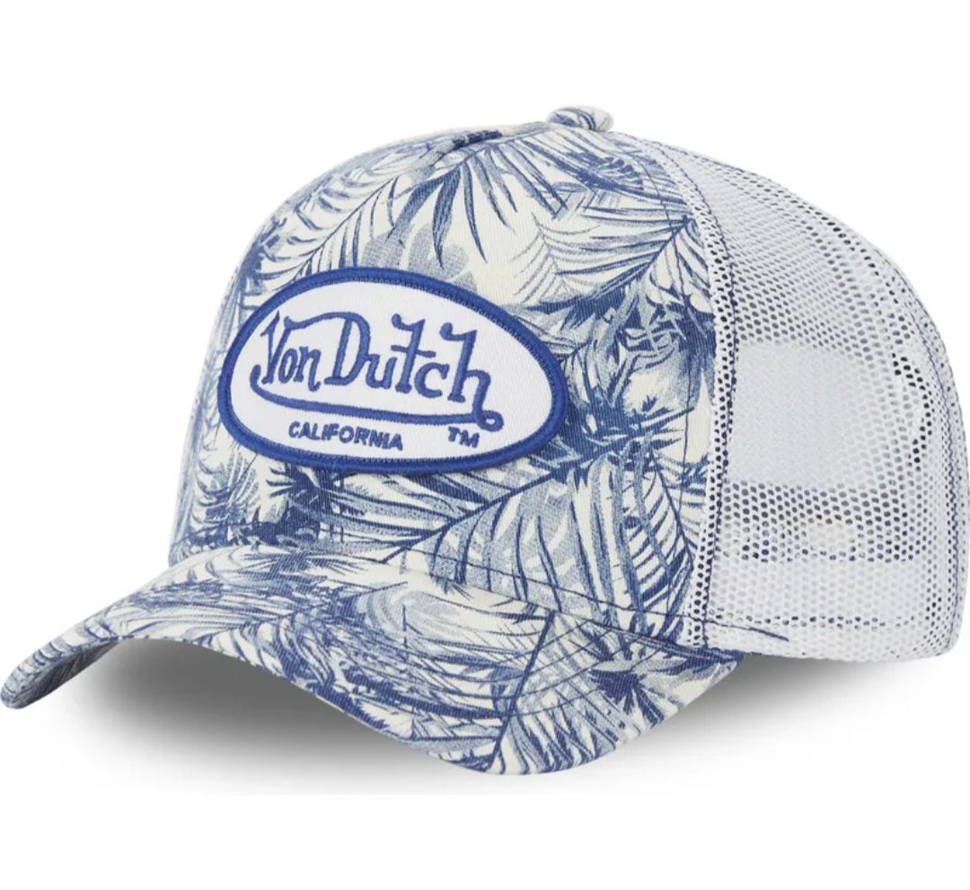 Gorra Trucker Von Dutch FLO B – Blanca y Azul