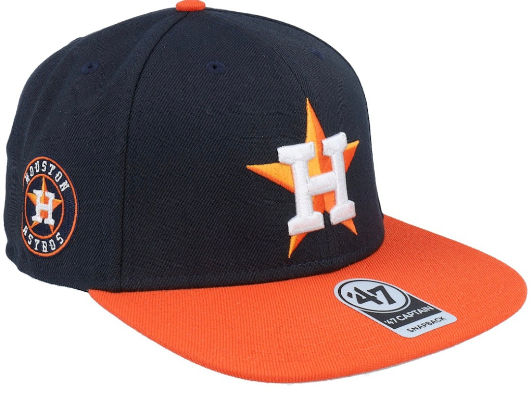Gorra Houston Astros 47' plana azul y naranja