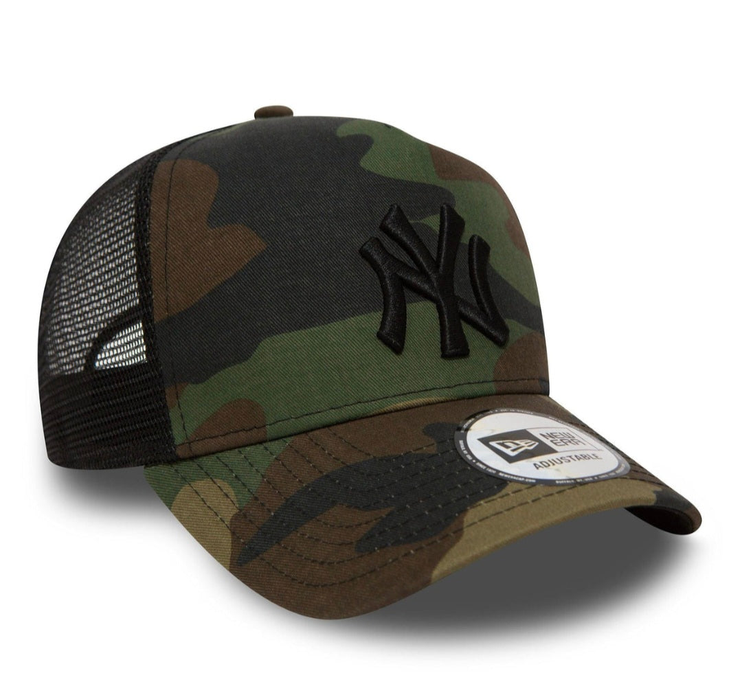 Gorra New Era Yankees Clean Camo A‑Frame Trucker – Estilo camuflaje