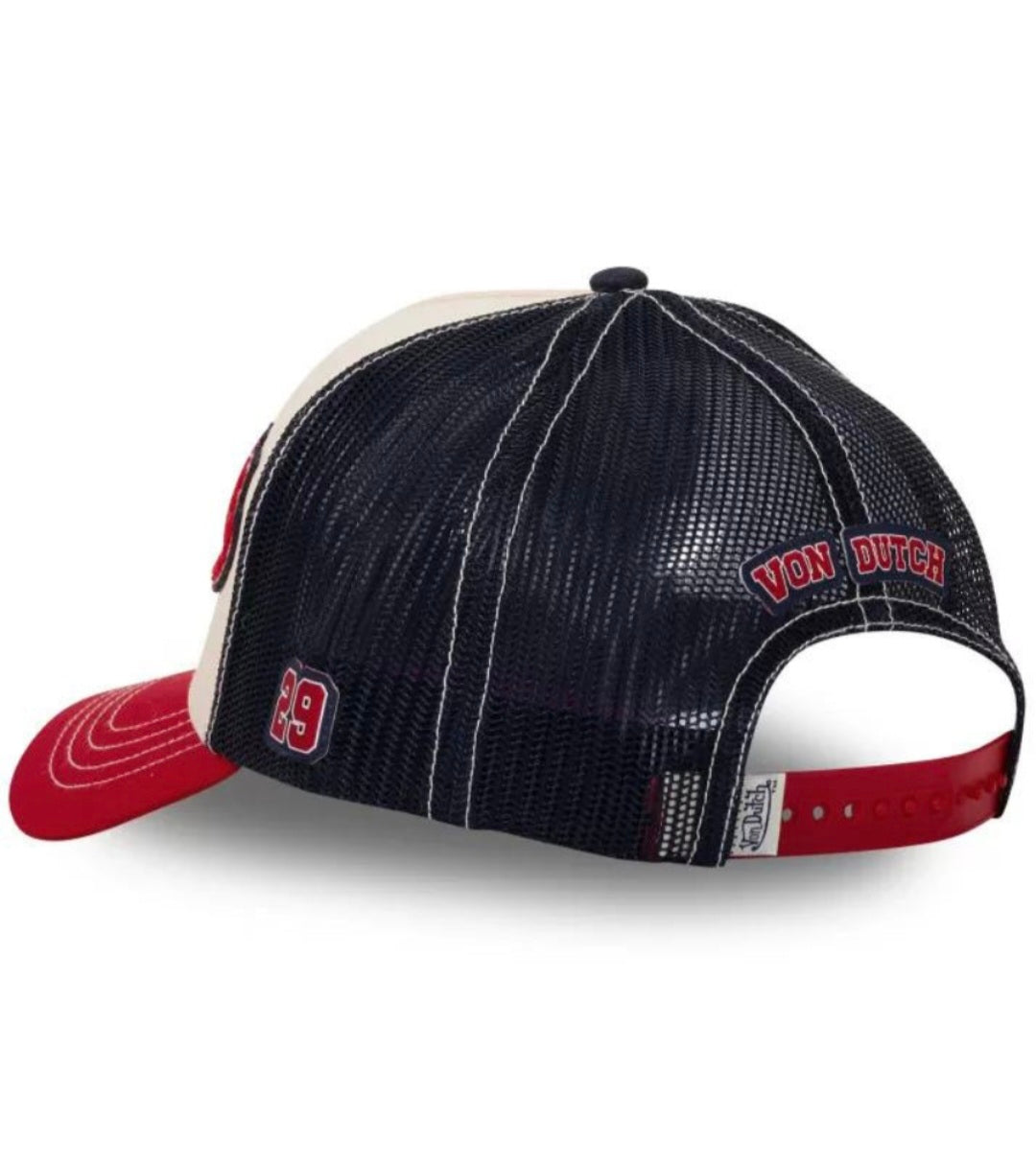 Gorra trucker Von Dutch beige, roja y azul BAS