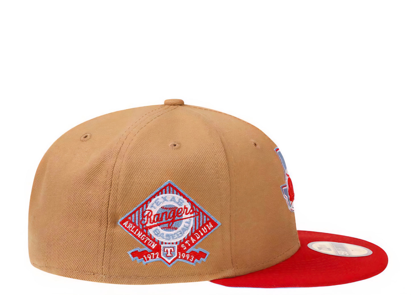 Gorra cerrada marrón y roja visera plana 59FIFTY