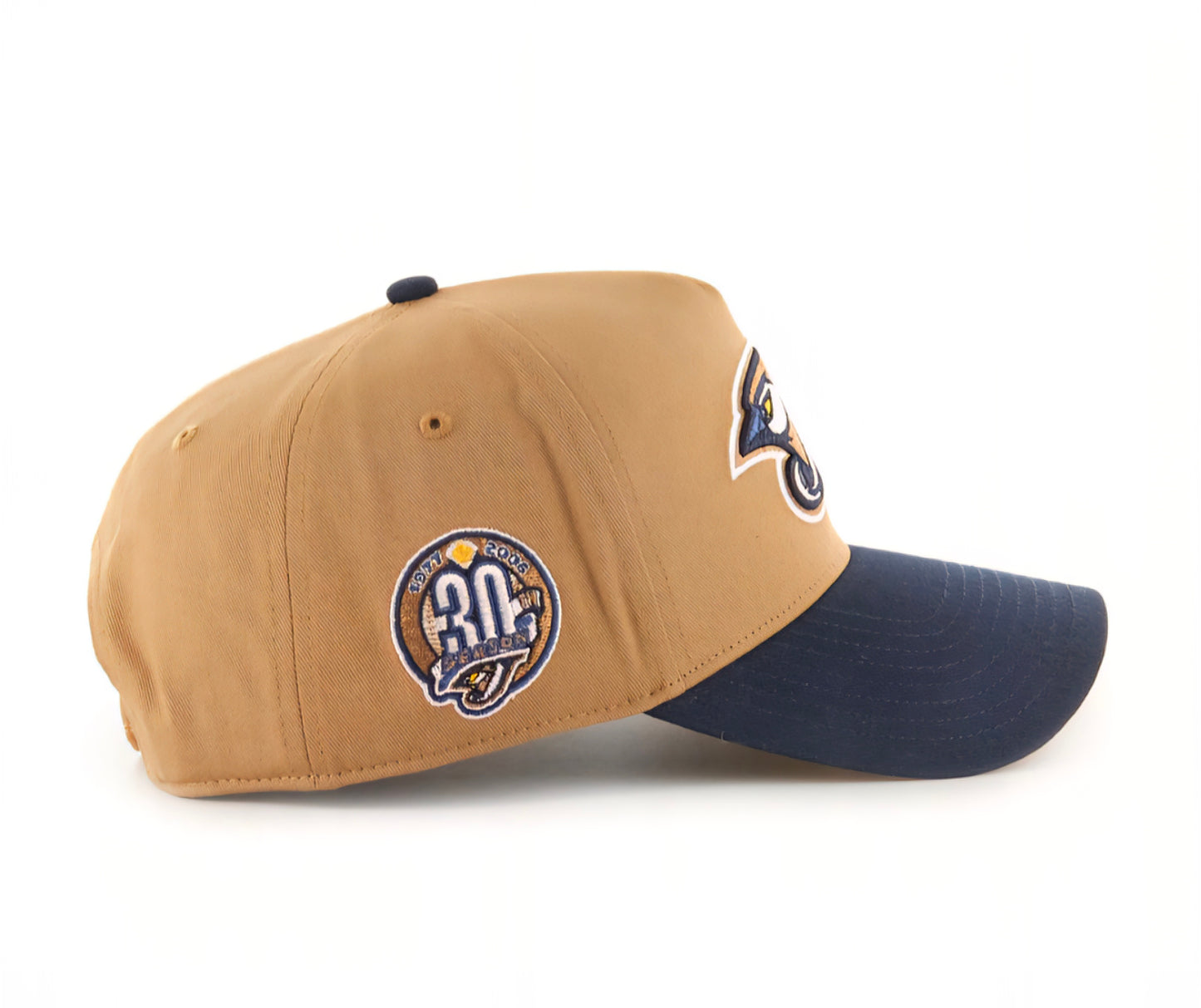 Gorra ’47 MVP Toronto Blue Jays Camel y Azul Marino – Parche 30 Temporadas – Cooperstown Collection