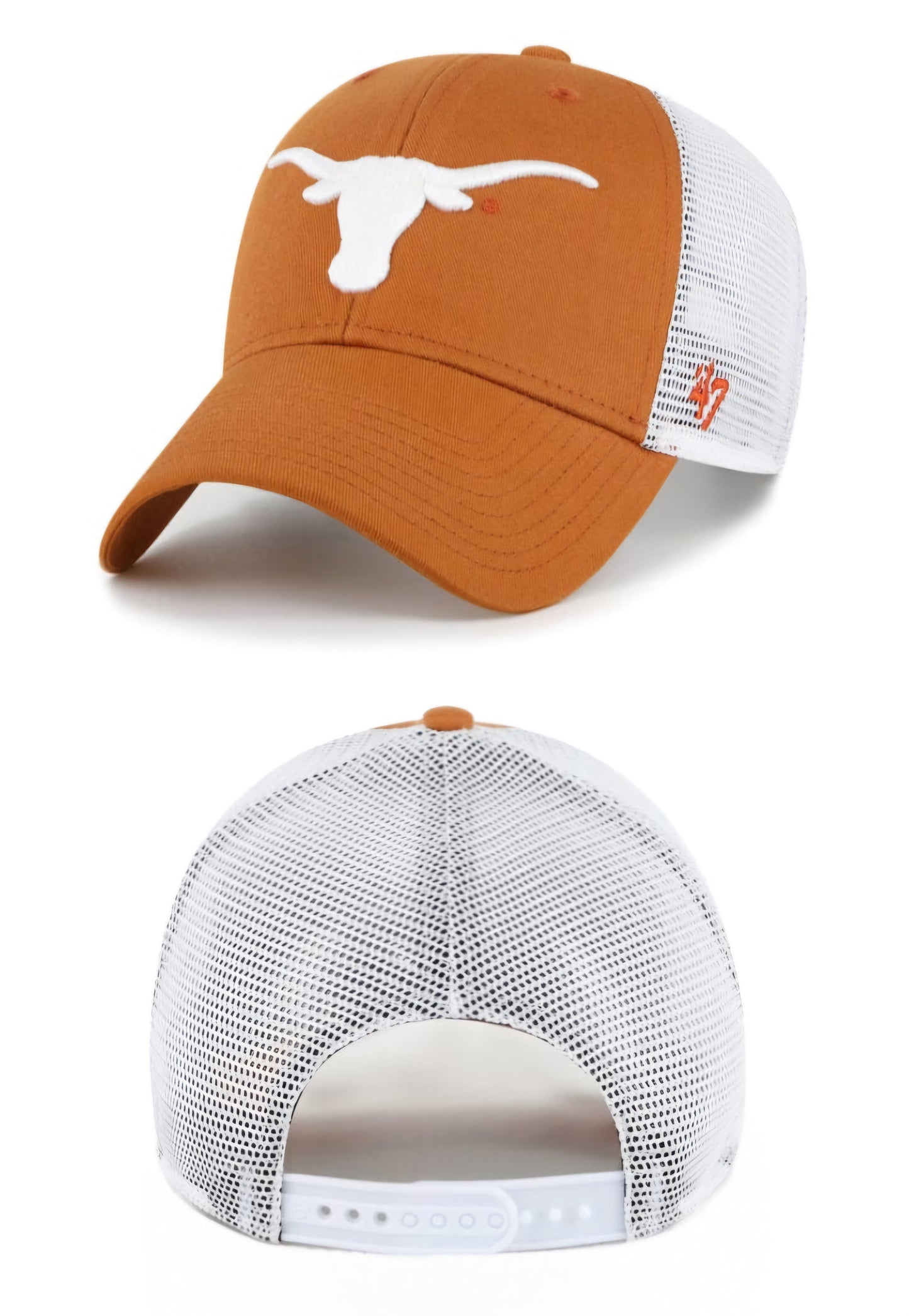 Gorra trucker marrón y blanco Texas Longhorns NCAA ’47 mvp snapback branson