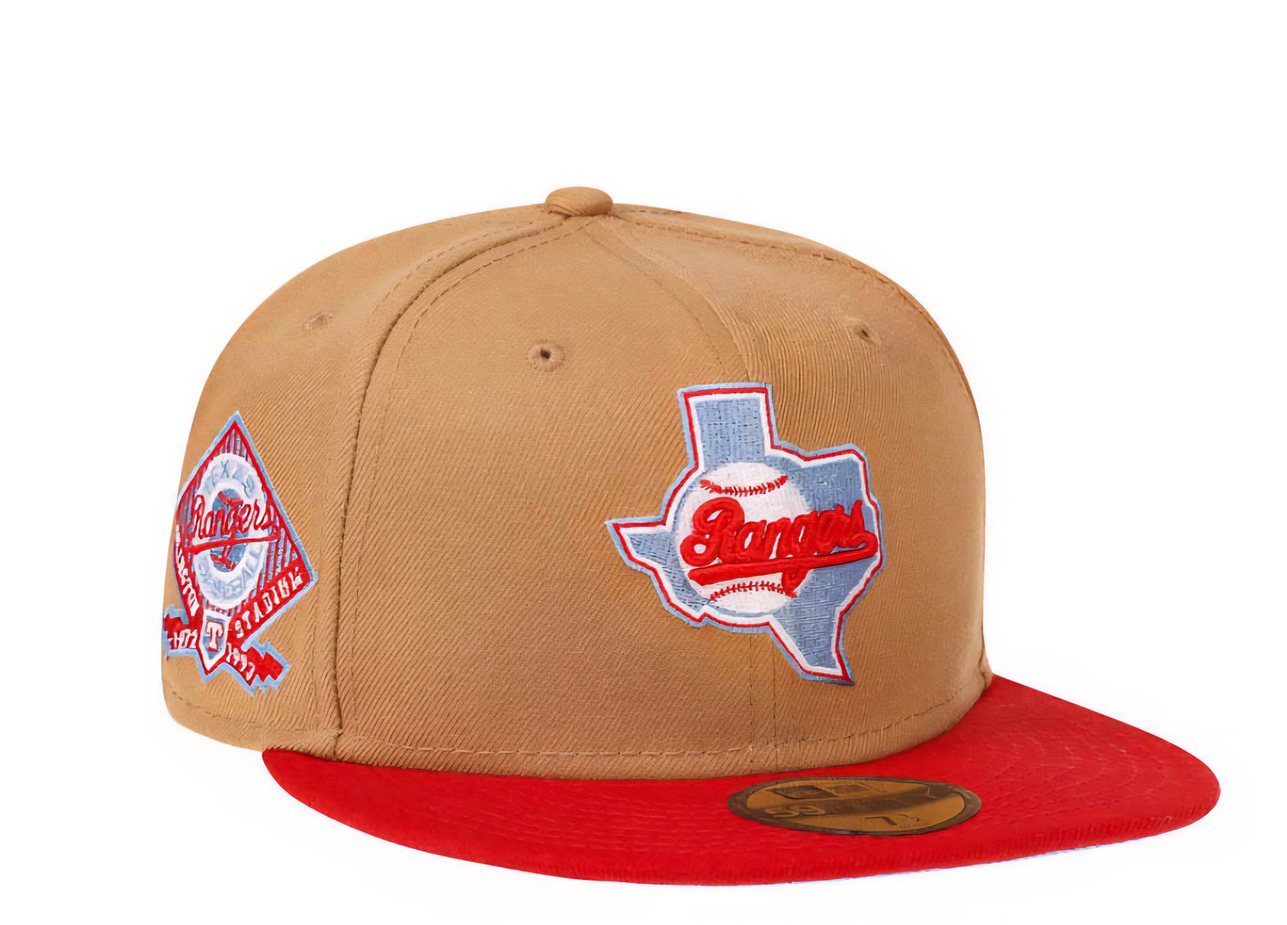 Gorra cerrada marrón y roja visera plana 59FIFTY