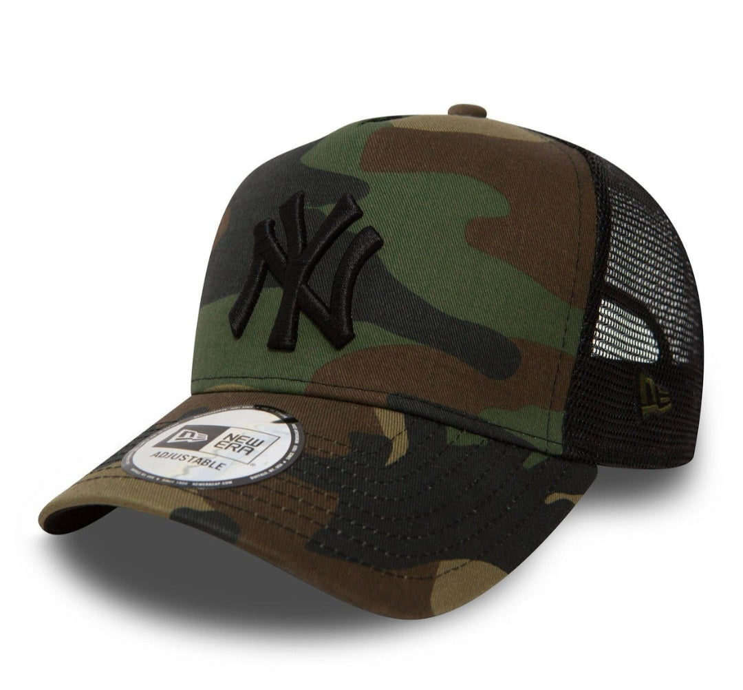 Gorra New Era Yankees Clean Camo A‑Frame Trucker – Estilo camuflaje