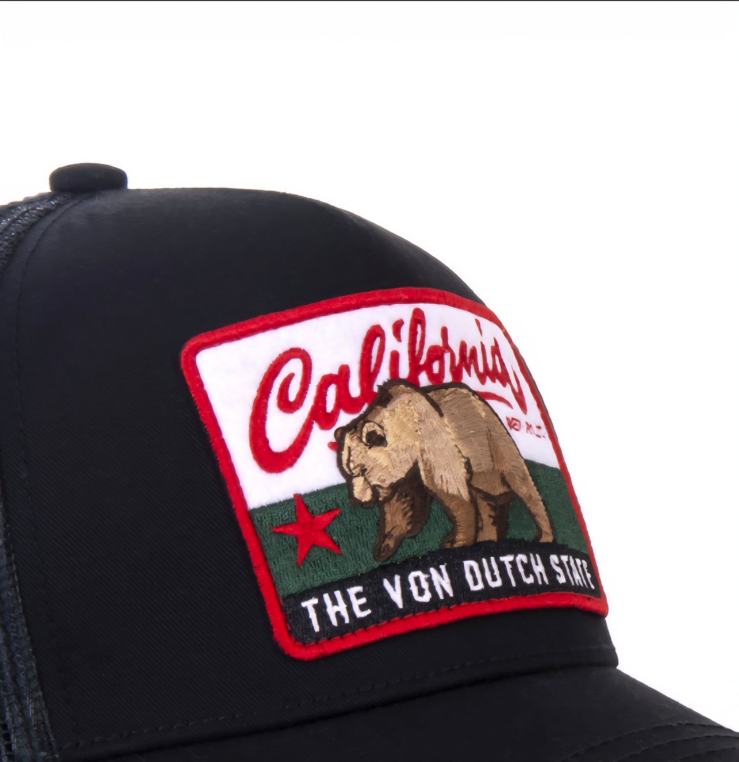 Gorra trucker negra Von Dutch California Bear – CAL2