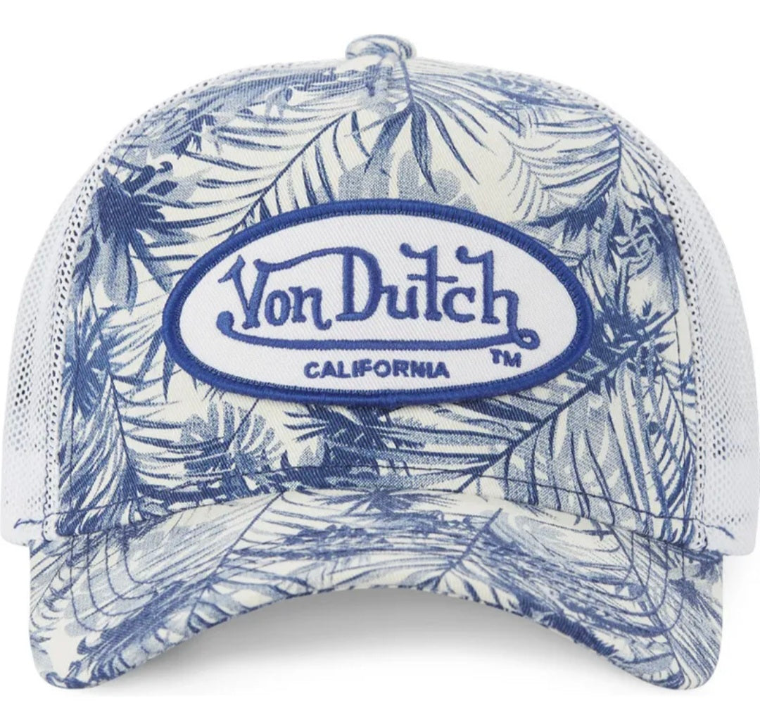 Gorra Trucker Von Dutch FLO B – Blanca y Azul