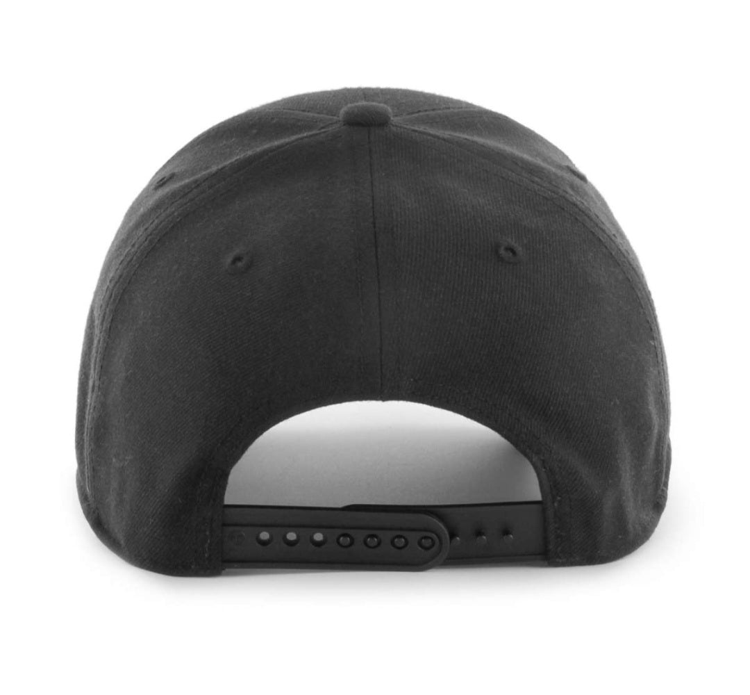 Gorra '47 MVP – LA Dodgers Negra con Logo Violeta (Visera Curva)