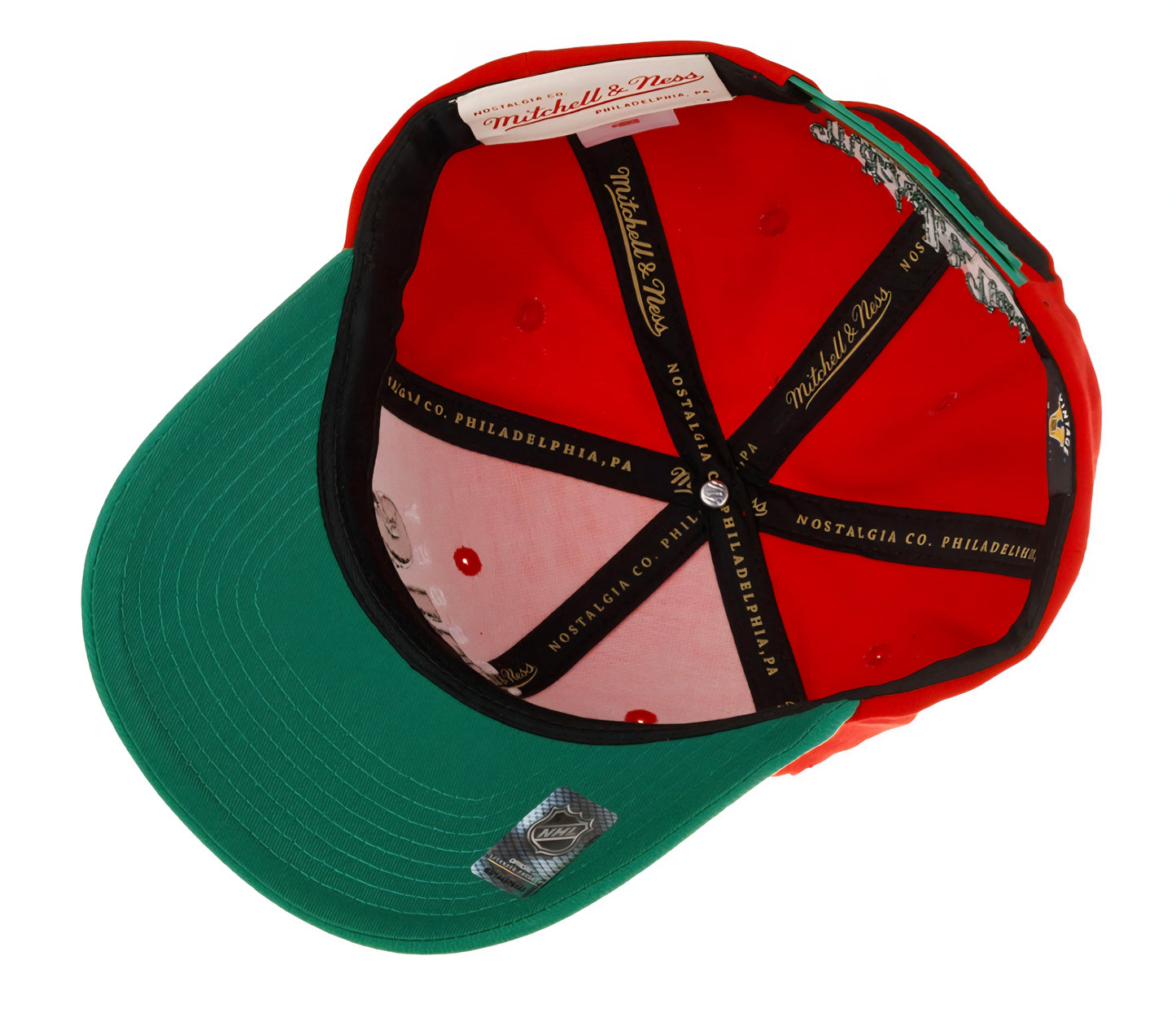 Gorra Mitchell & Ness New Jersey Devils Roja verde Vintage
