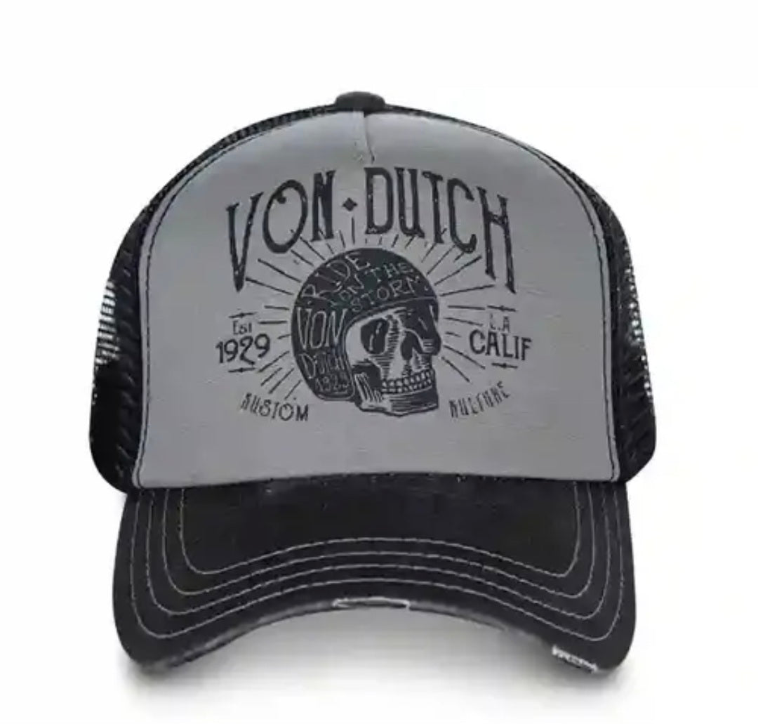 Gorra Trucker von dutch CREW1B – Gris y Negra