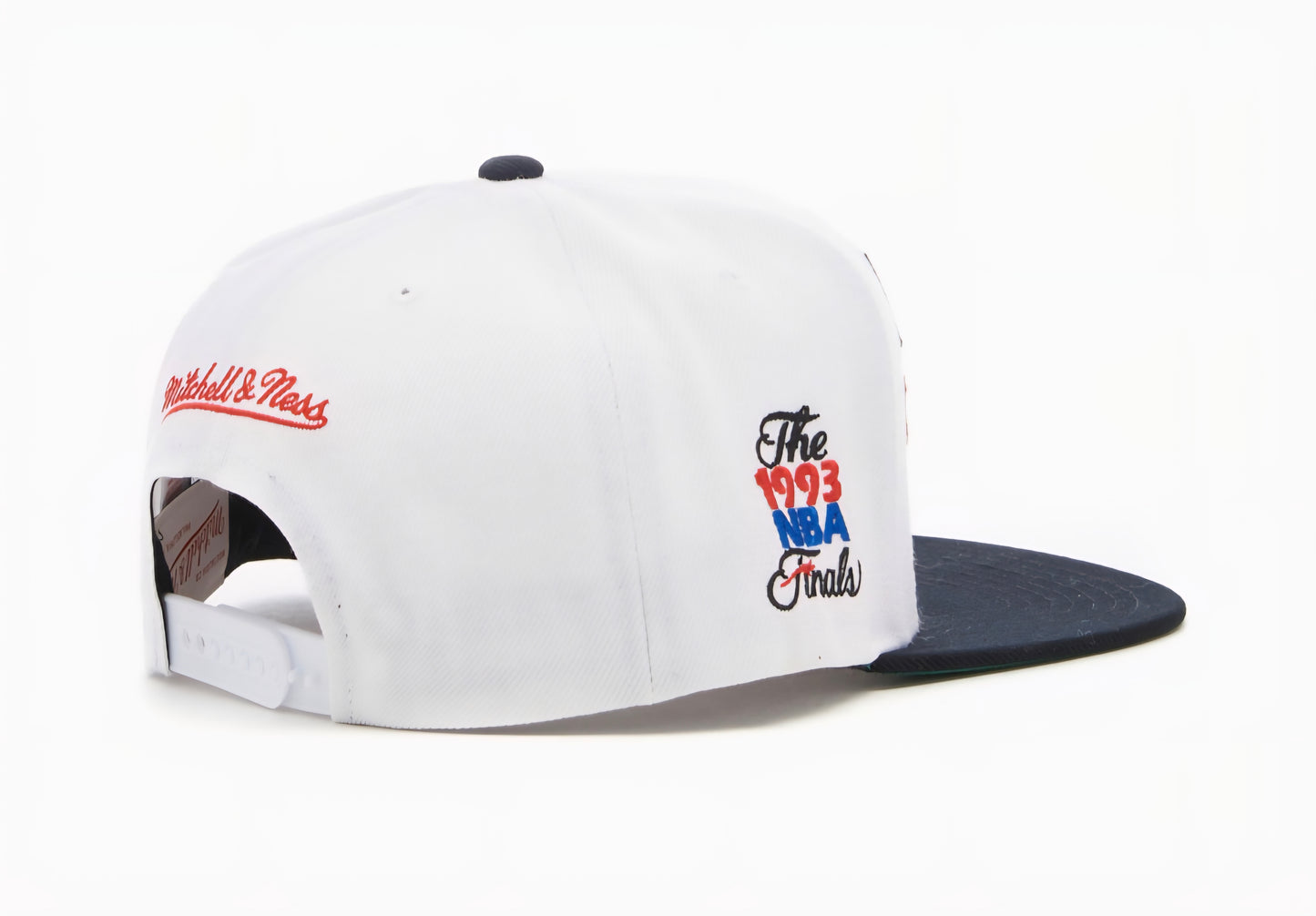 Gorra Mitchell & Ness Chicago Bulls "Back to '93" – Snapback HWC blanca y negra