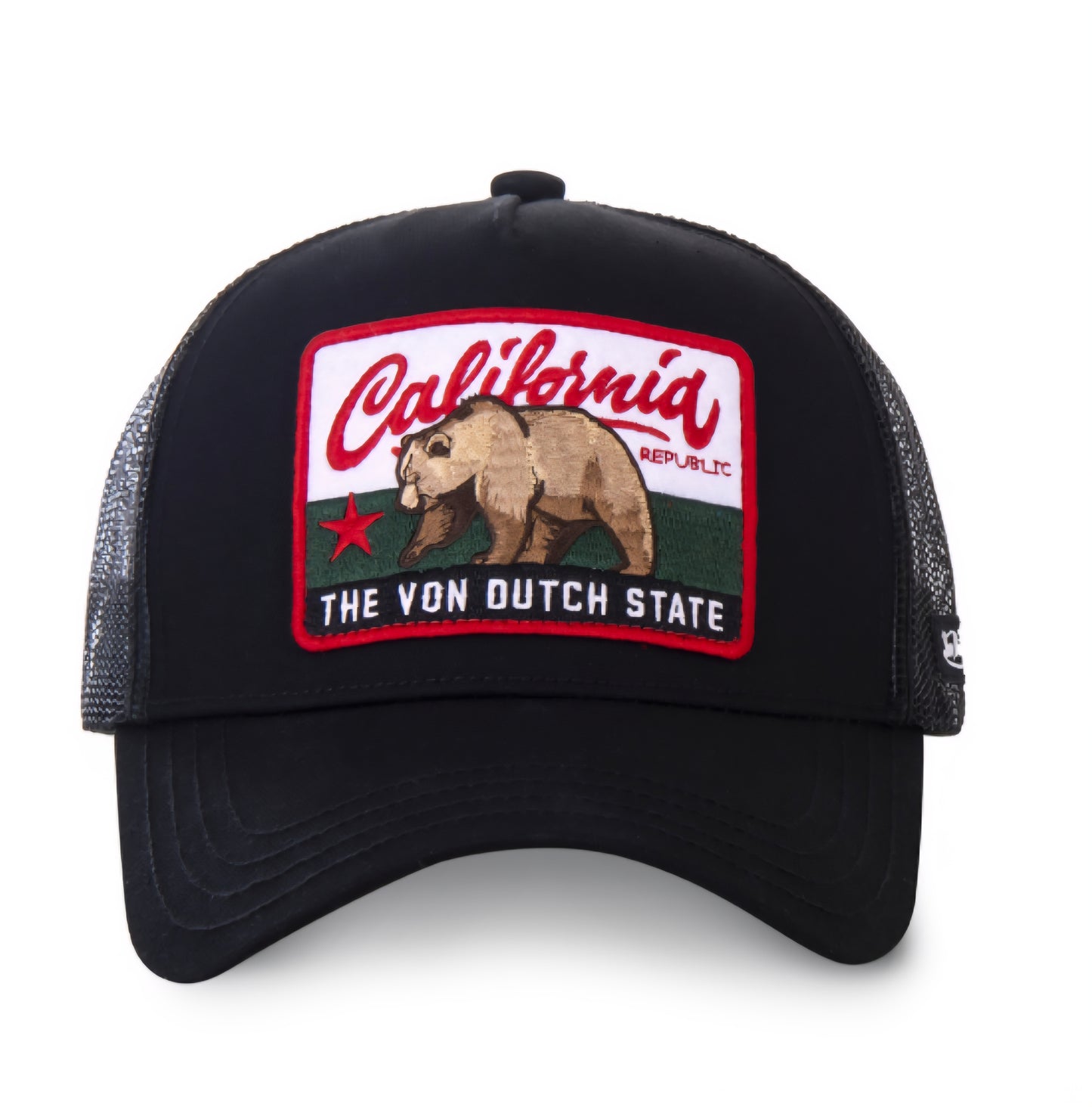 Gorra trucker negra Von Dutch California Bear – CAL2