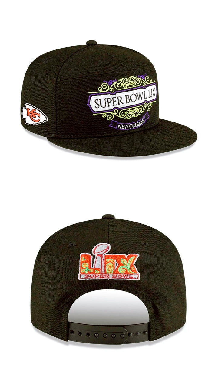 Kansas City Chiefs negra On Field Super Bowl Split Panel 9FIFTY Snapback