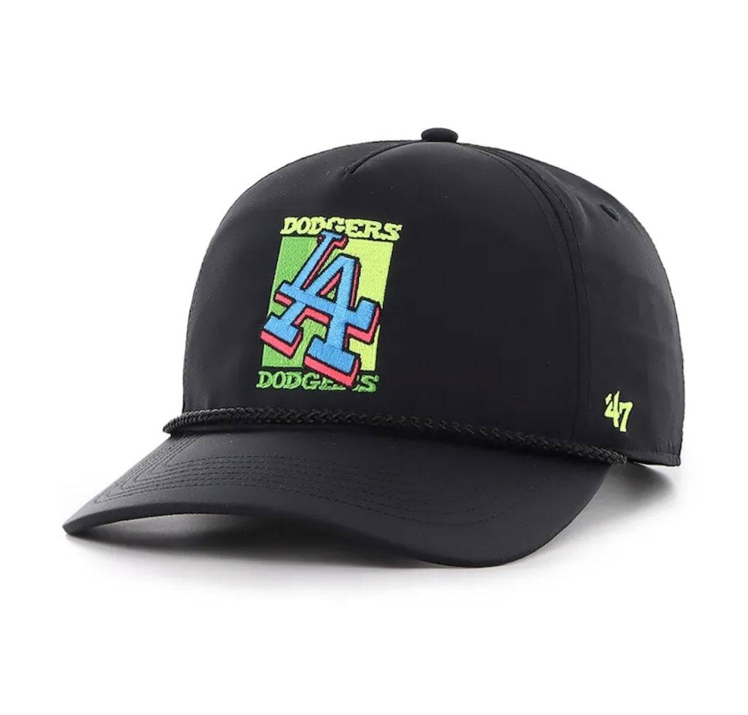 Gorra ’47 Brand MLB Sundale Hitch – Los Angeles Dodgers Neon Edition (Black/Neon)