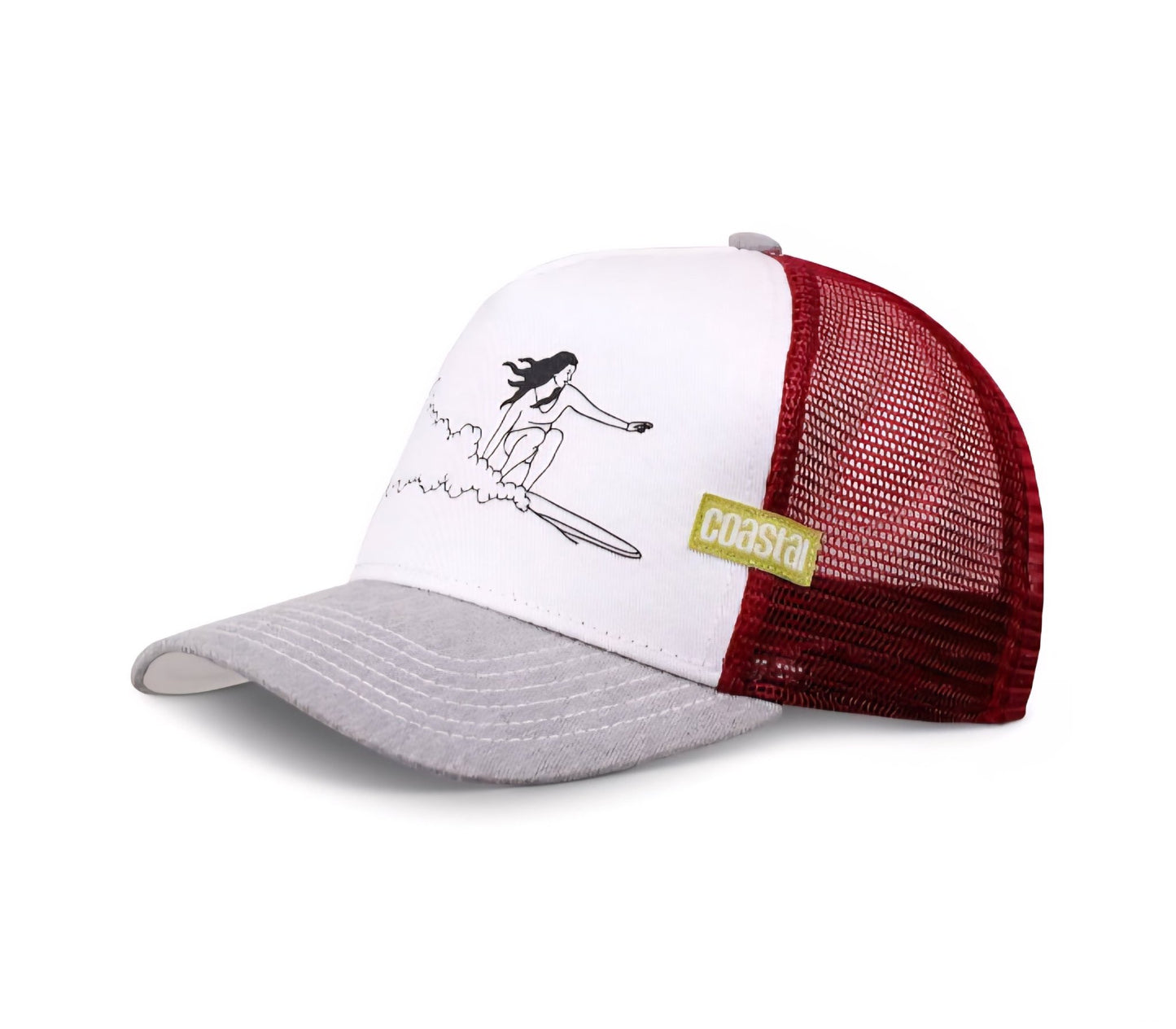 Snapback trucker gris, blanca y roja NEW LINE - intershopgc - Tienda de gorras online - Maspalomas