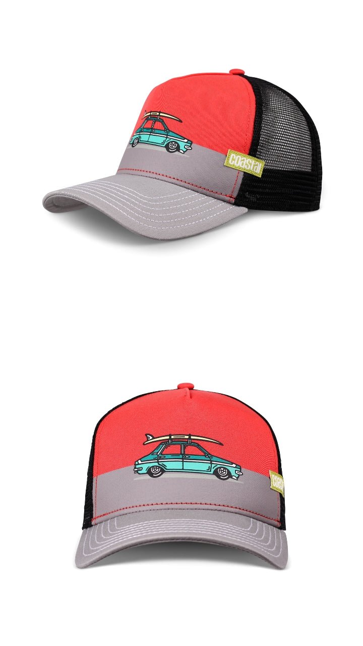 Trucket gris roja y negra RETRO BEAUTY - intershopgc - Tienda de gorras online - Maspalomas