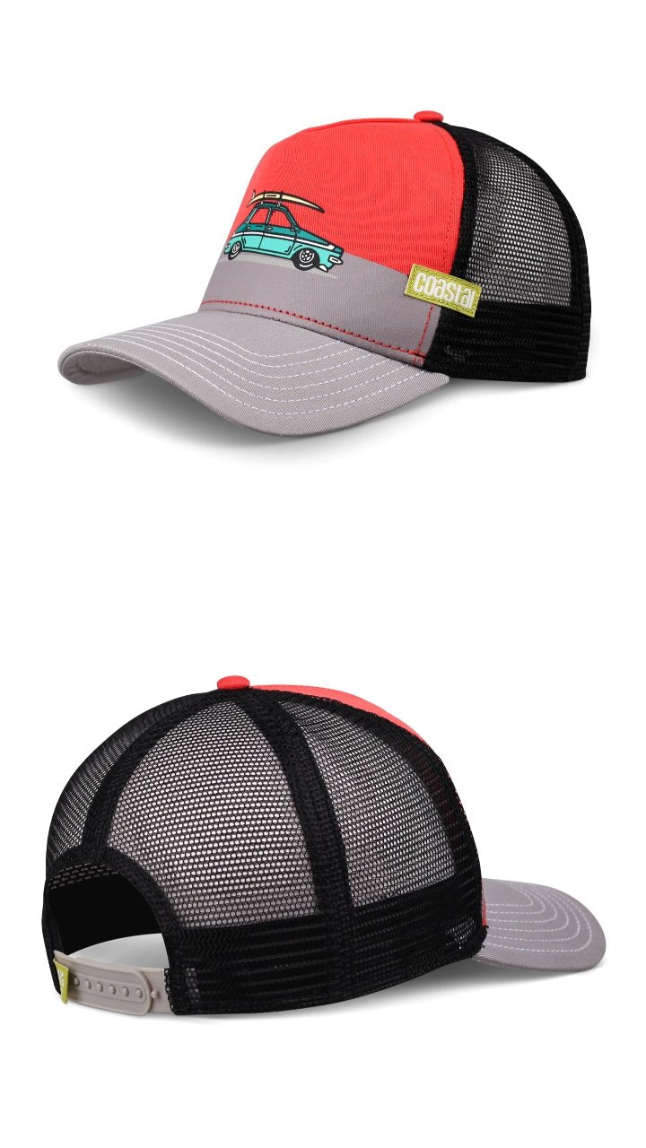Trucket gris roja y negra RETRO BEAUTY - intershopgc - Tienda de gorras online - Maspalomas