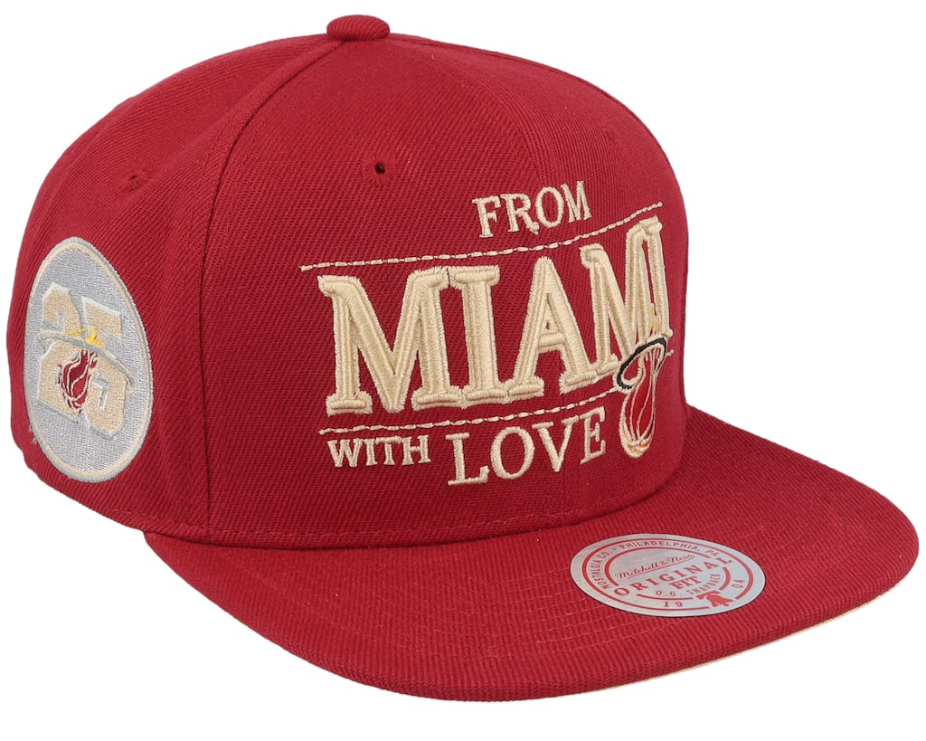 WITH LOVE Gorra roja miami heat  snapback visera plana