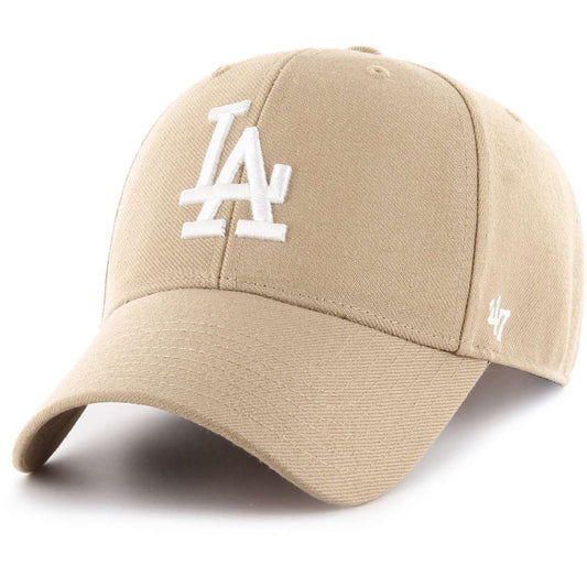 LA dodgers beige 47' MVP SNAPBACK logo blanco visera curva