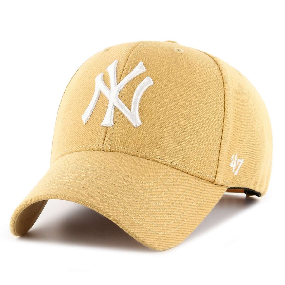 NY Yankees marrón claro tan brown logo blanco 47' MVP snapback visera curva