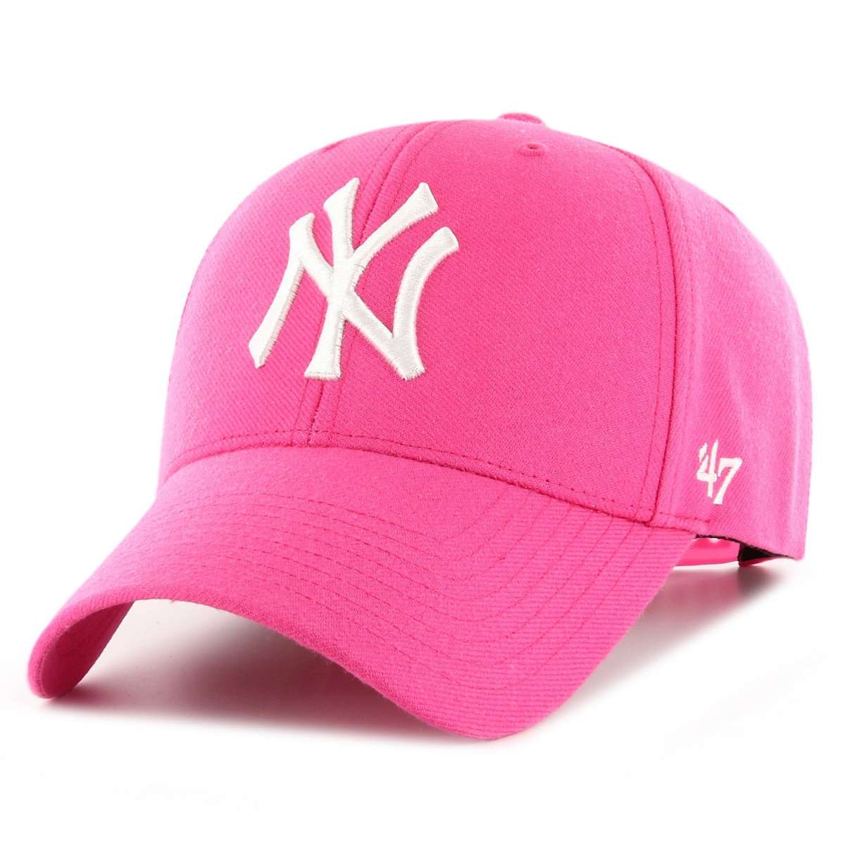 NY Yankees rosa magenta logo blanco 47' MVP snapback visera curva