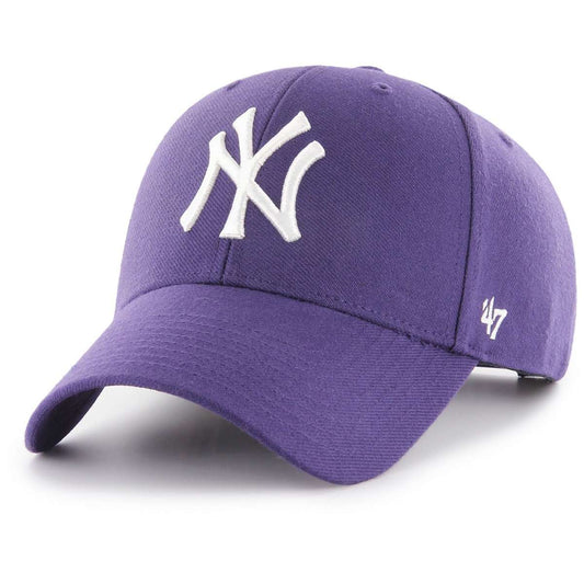 NY Yankees purpura logo blanco 47' MVP snapback visera curva