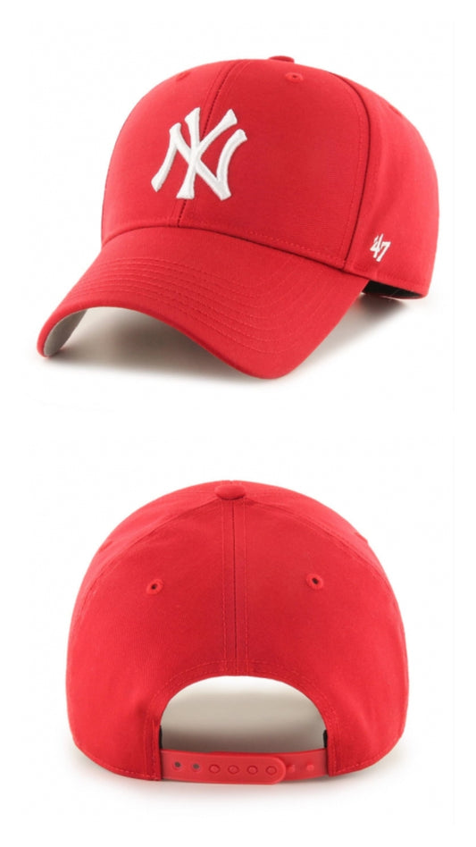 Ny roja gorra logo blanco visera curva 47' B-RAC17CTP-RD