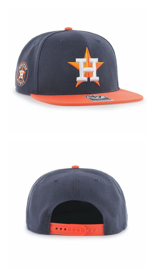 Gorra plana Houston Astros '47 CAPTAIN azul y naranja