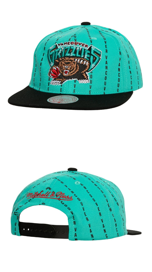 Grizzlies snapback verde menta teal y negra m&n