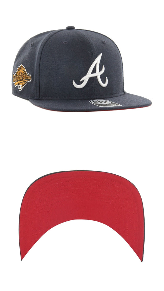 Gorra atlanta braves plana azul 47' CAPTAIN parche lateral