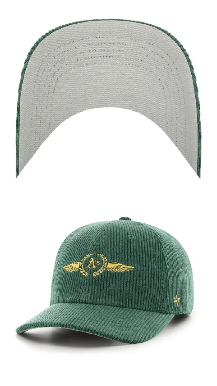 Gorra verde Athletics Sky High 47 CLEAN UP MF semi curva