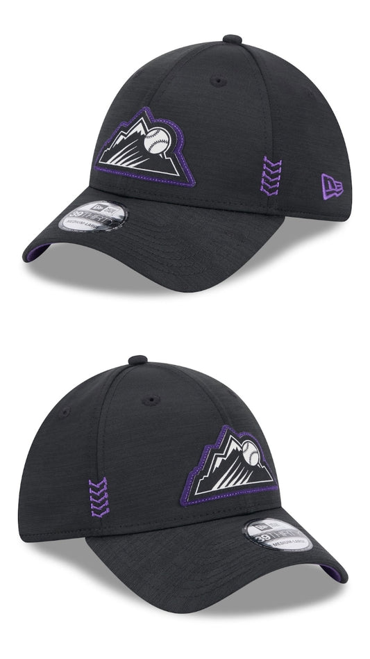 Gorra negra cerrada visera curva colorado rockies