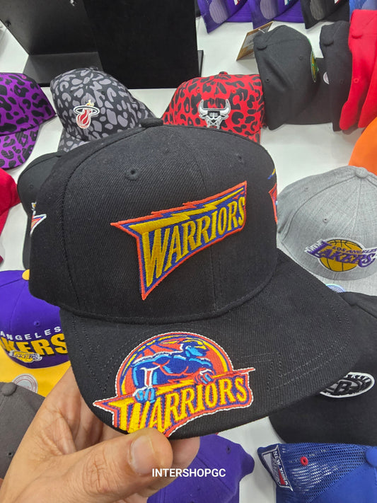 Gorra warriors nba negra multiparche (edición limitada) nba landed