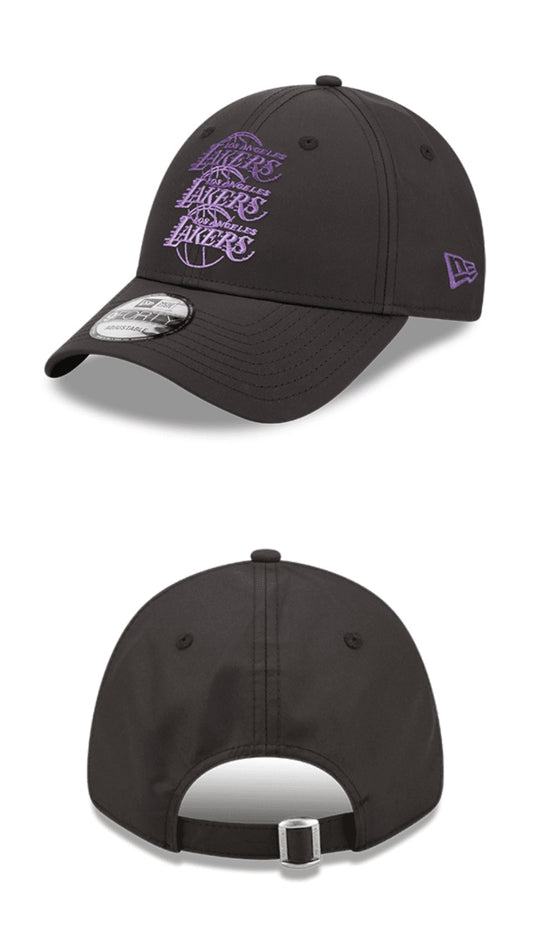 9FORTY Lakers stack logo negra strapback
