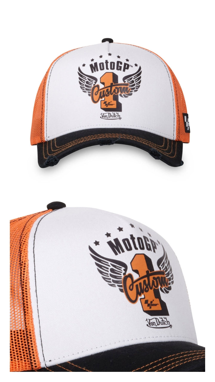 Naranja blanco y negro von dutch motogp trucker