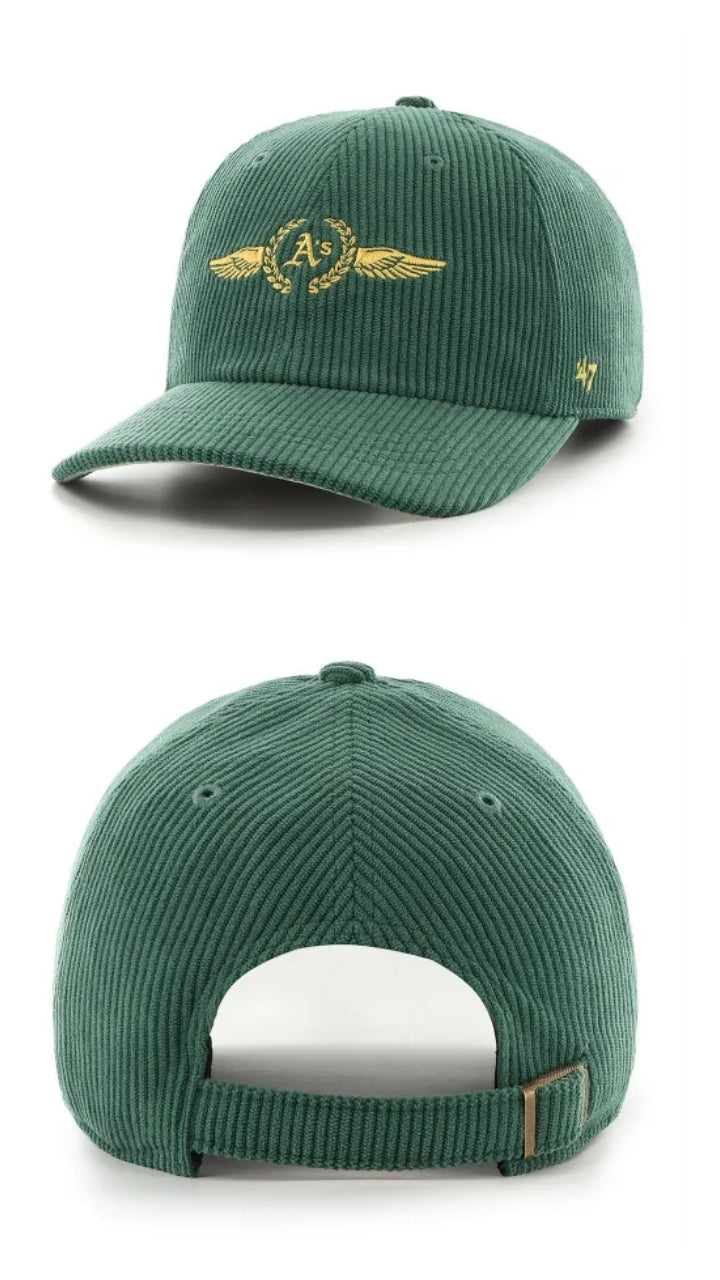 Gorra verde Athletics Sky High 47 CLEAN UP MF semi curva