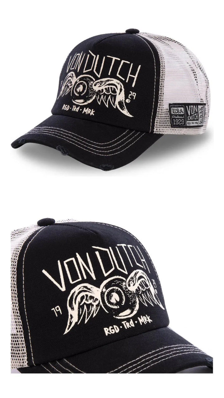 Gorra von dutch negra y blanca crew4