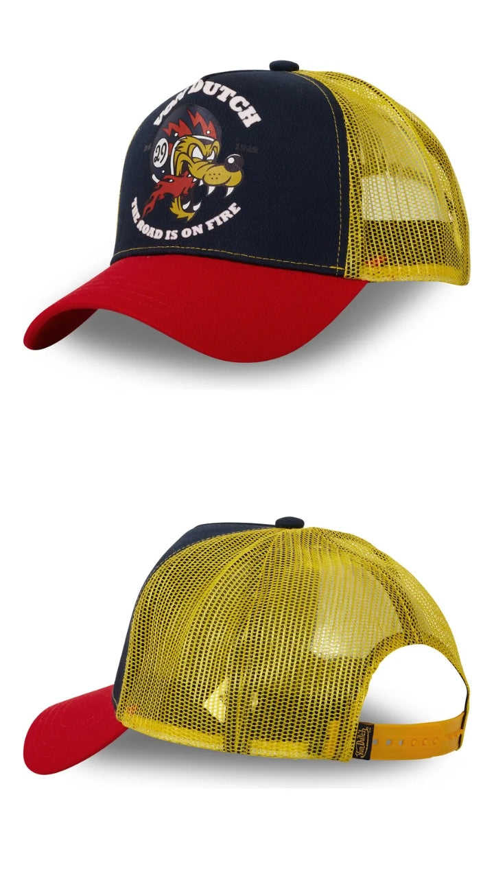 Rojo azul y amarillo von dutch trucker Wolf