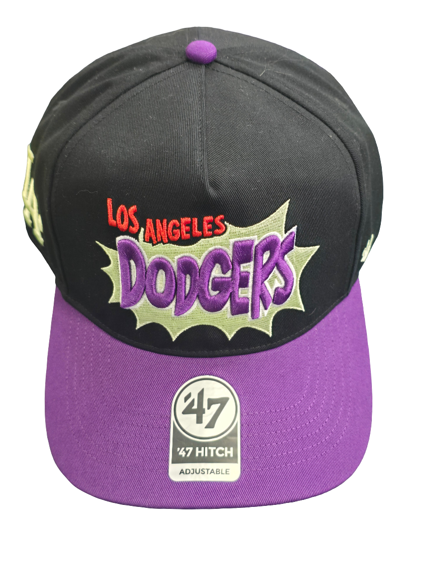 Gorra ’47 Hitch Los Angeles Dodgers Cartoon comic Icon – Negro y violeta