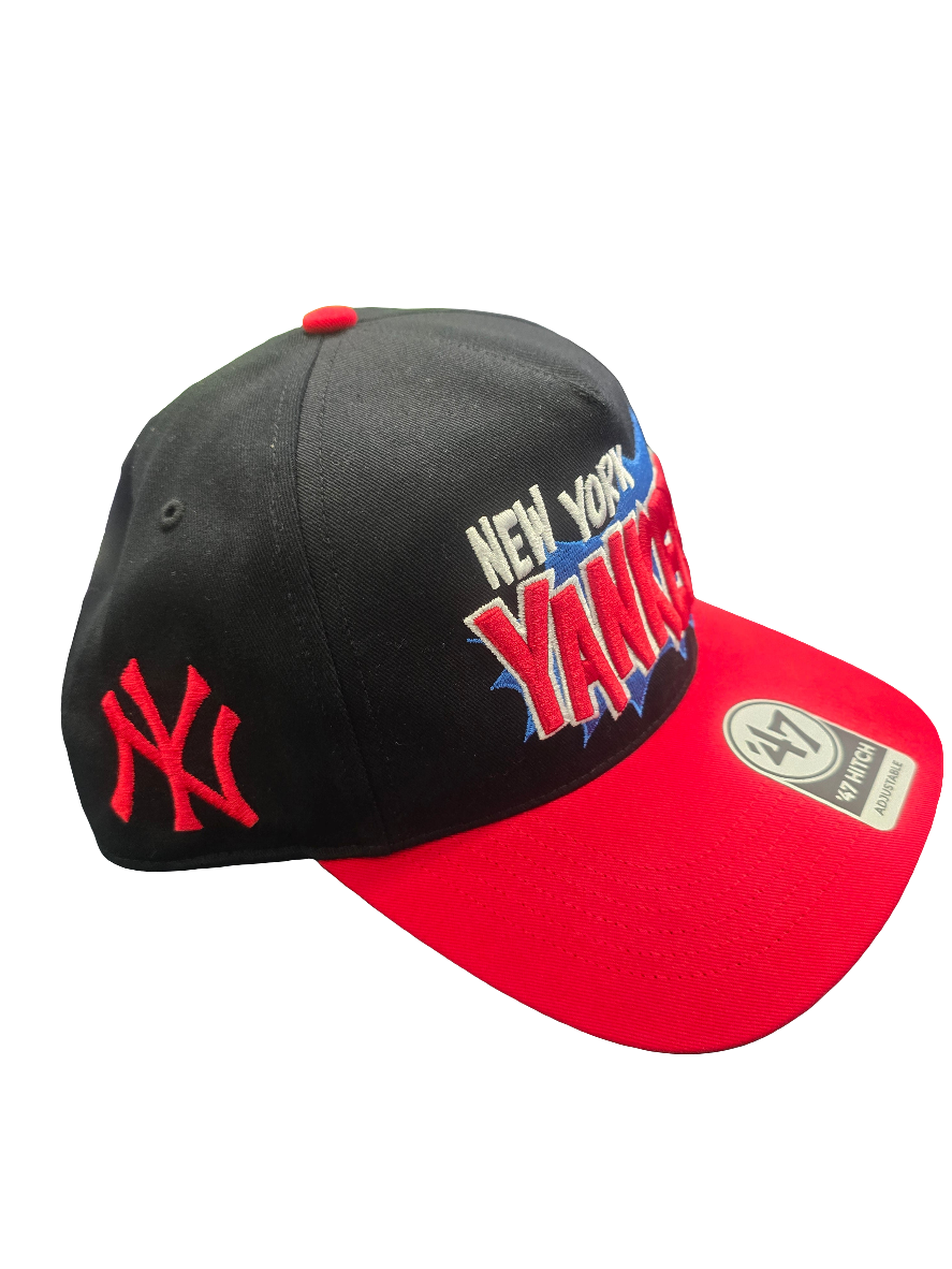 Gorra ’47 Hitch New York Yankees Cartoon comic Icon – Negro y Rojo