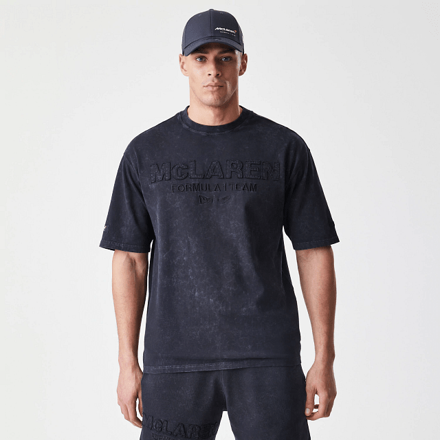 Camiseta new era mclaren negro lavado oversize - Mundogorrasgc