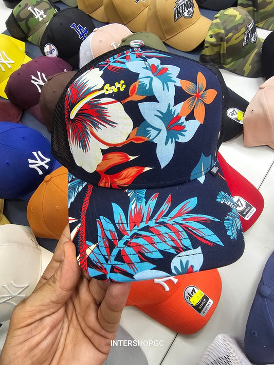 Flores djinns trucker multicolor azul - intershopgc - Tienda de gorras online - Maspalomas