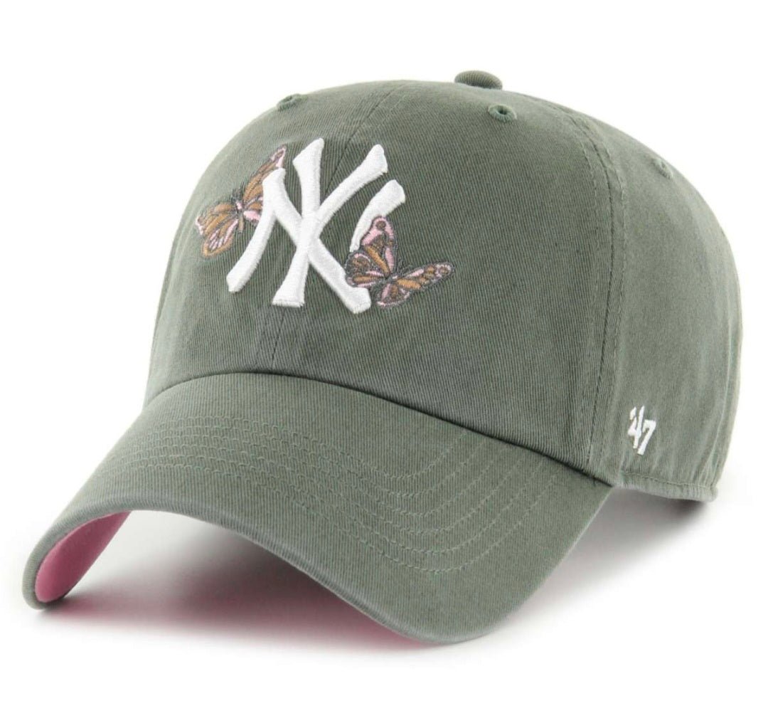 Gorra ’47 Clean Up New York Yankees verde oliva mariposas - intershopgc - Tienda de gorras online - Maspalomas