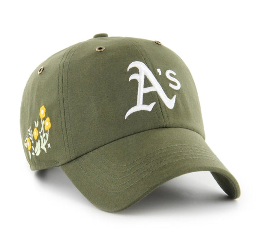 Gorra ’47 Clean Up Oakland Athletics Verde Oliva – Detalles Florales - intershopgc - Tienda de gorras online - Maspalomas