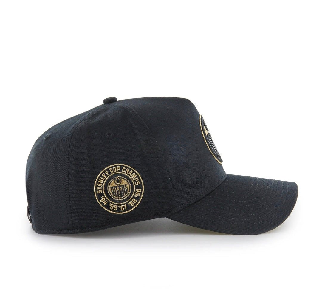 Gorra 47 Deluxe Sure Shot MVP DT – Edmonton Oilers Negra/Dorada Ajustable - intershopgc -